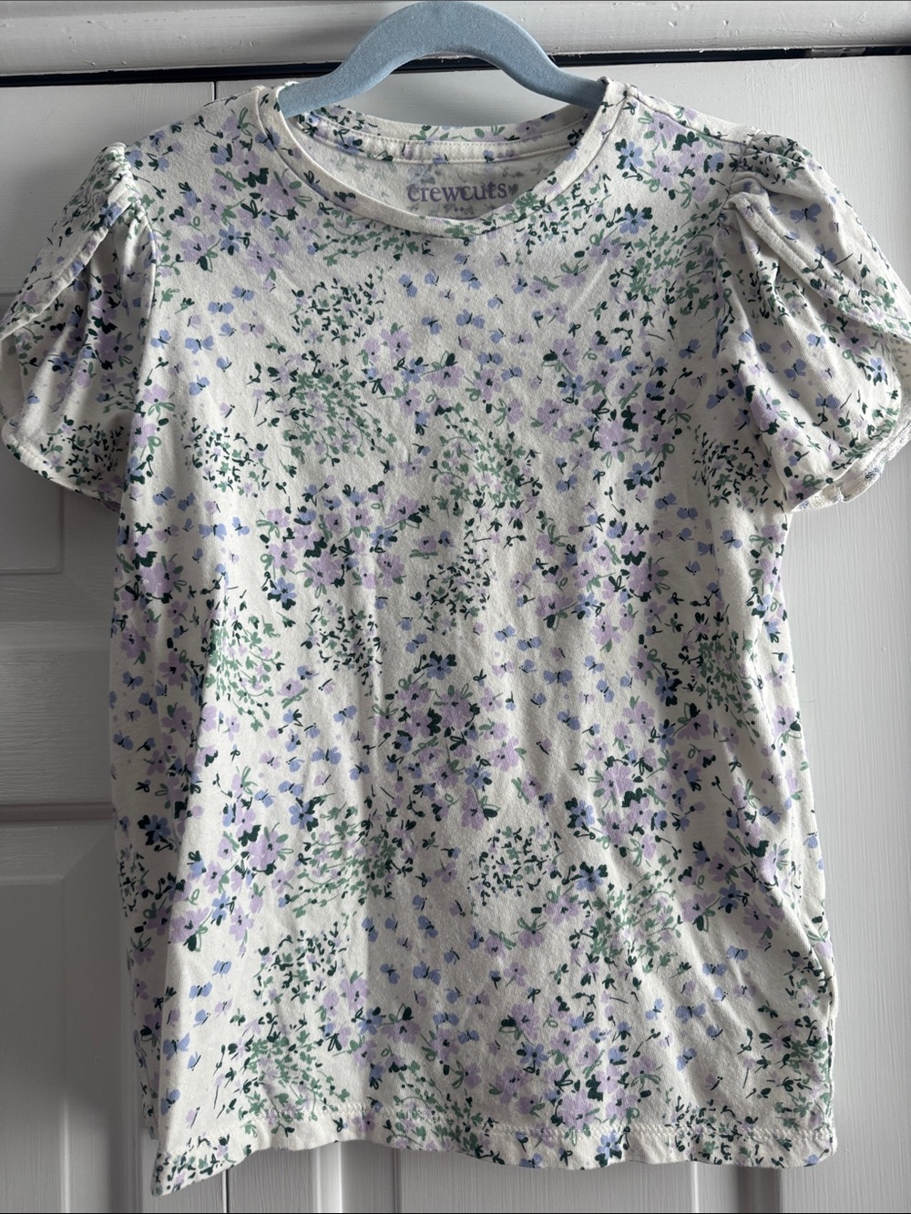 Girls' floral tulip-sleeve tee